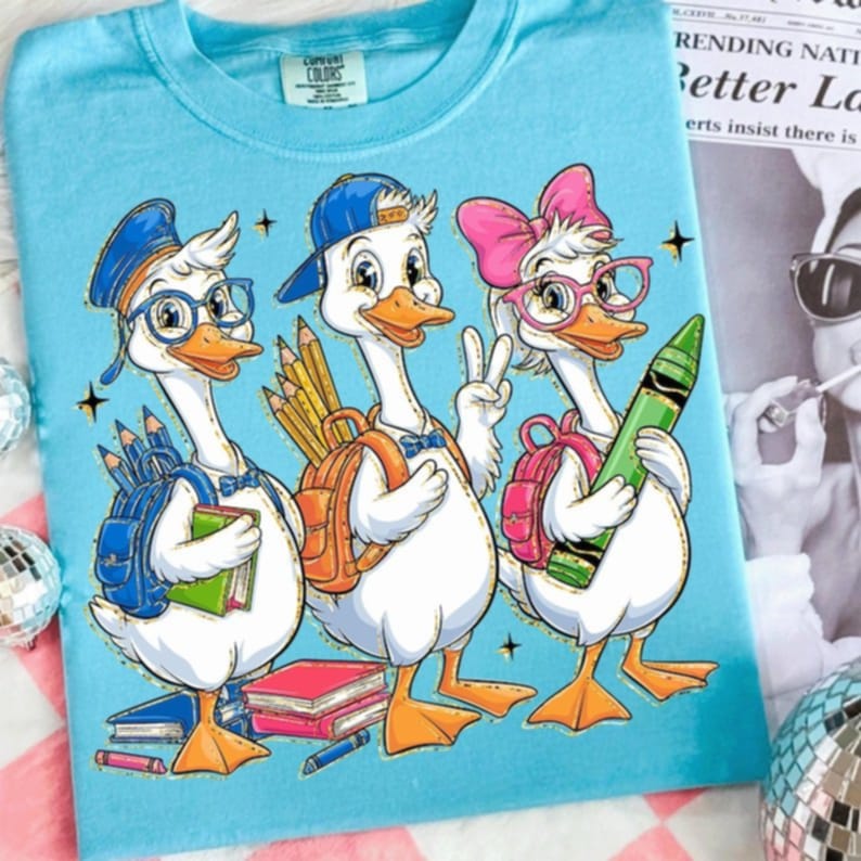 School Goose (with 3 geese) 111172 DTF transfer