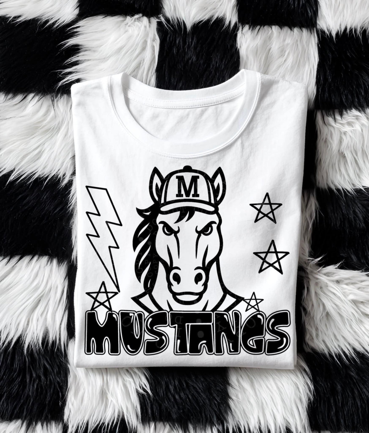 Mustangs BLACK (C’s) DTF transfer