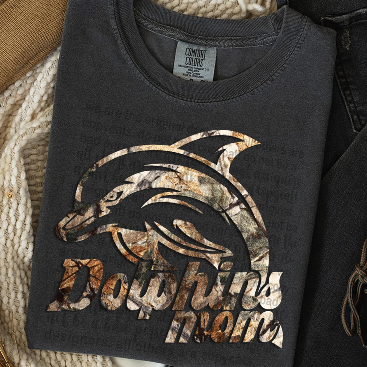 Dolphins Mom Camo TTD DTF transfer