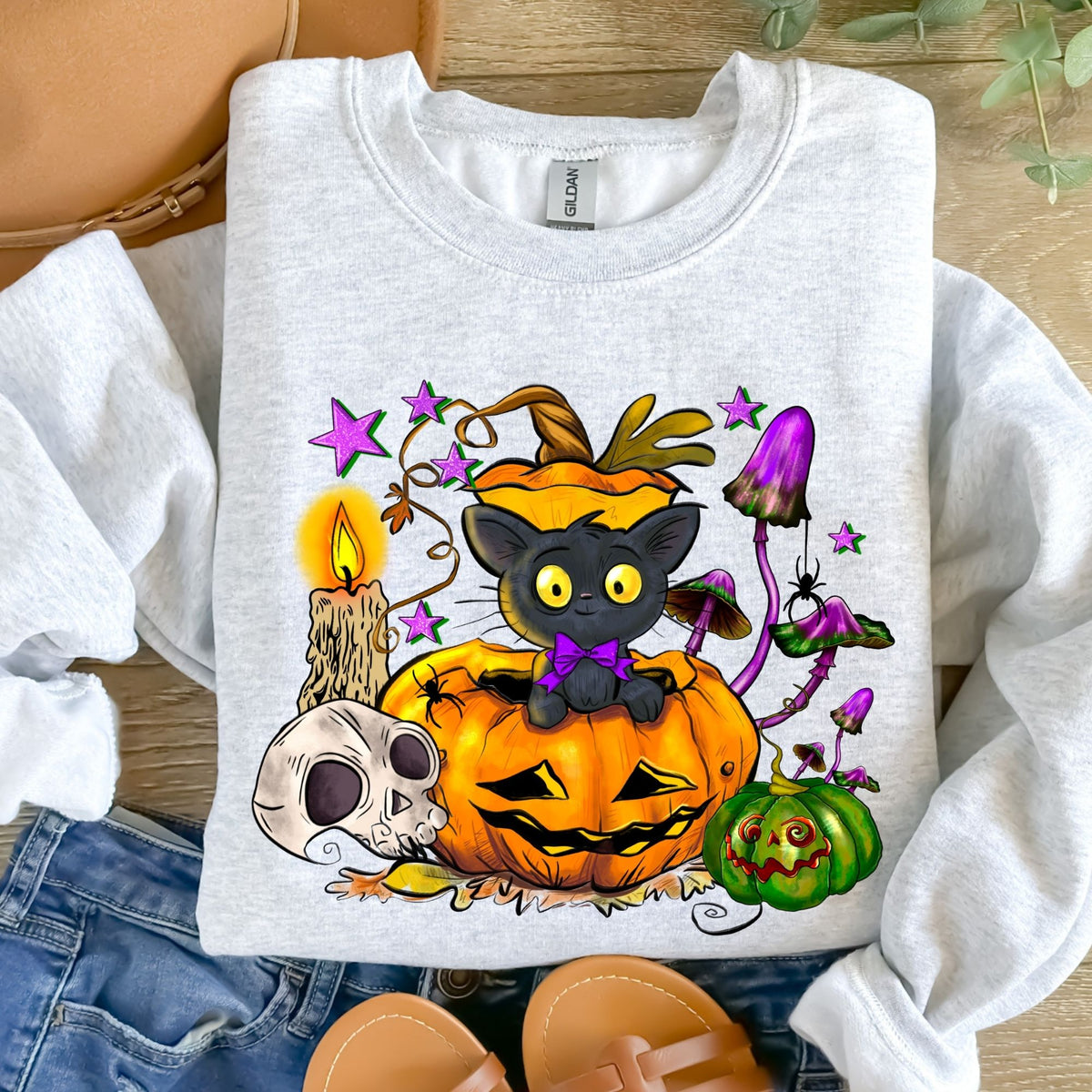 Black Cat Pumpkin-38498-DTF transfer