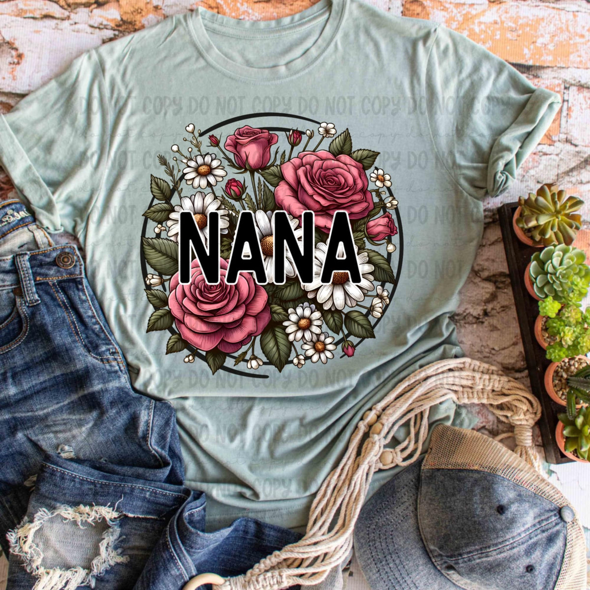 Nana floral circle (REVEL) 98916 DTF transfer