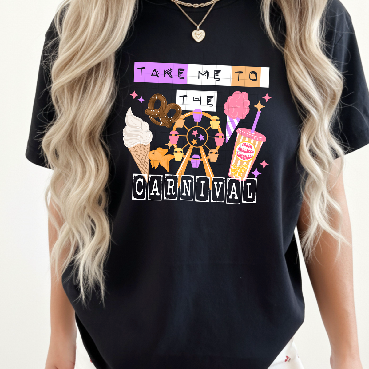 Take me to the carnival (white) (CSC) DTF Transfer