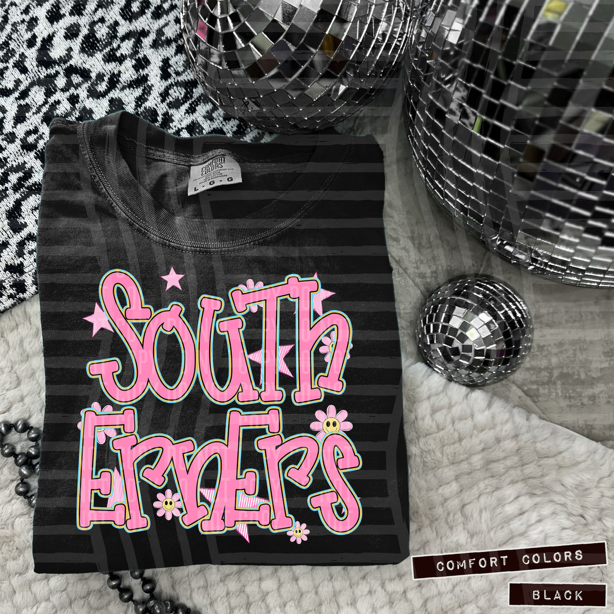 Southerners Pink Flowers And Stars 108083 DTF transfer