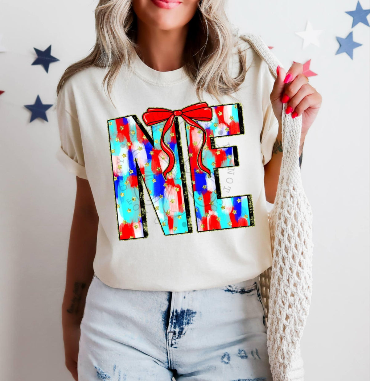 Patriotic brushstroke states DTF transfers