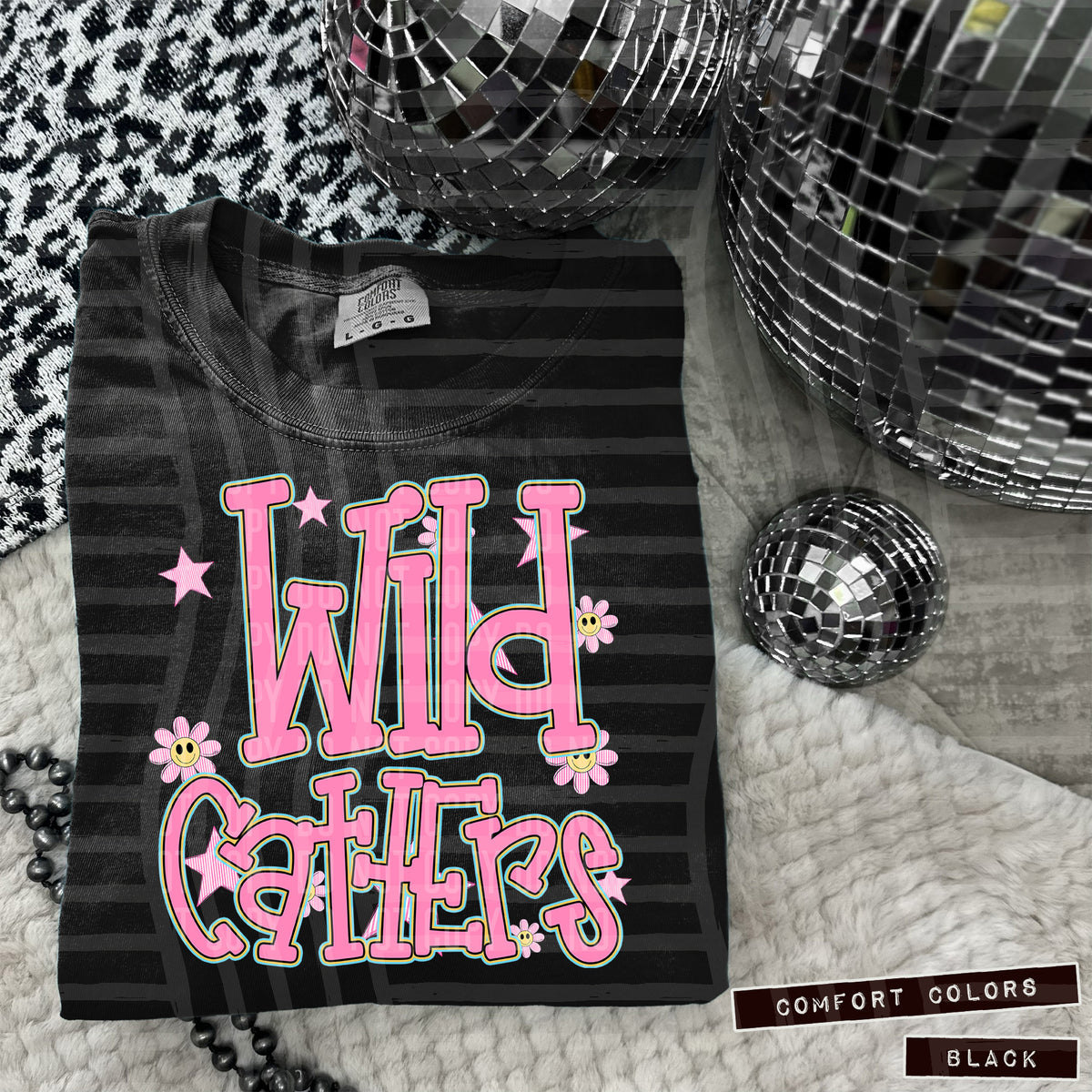 Wildcatters Pink Flowers And Stars 108085 DTF transfer
