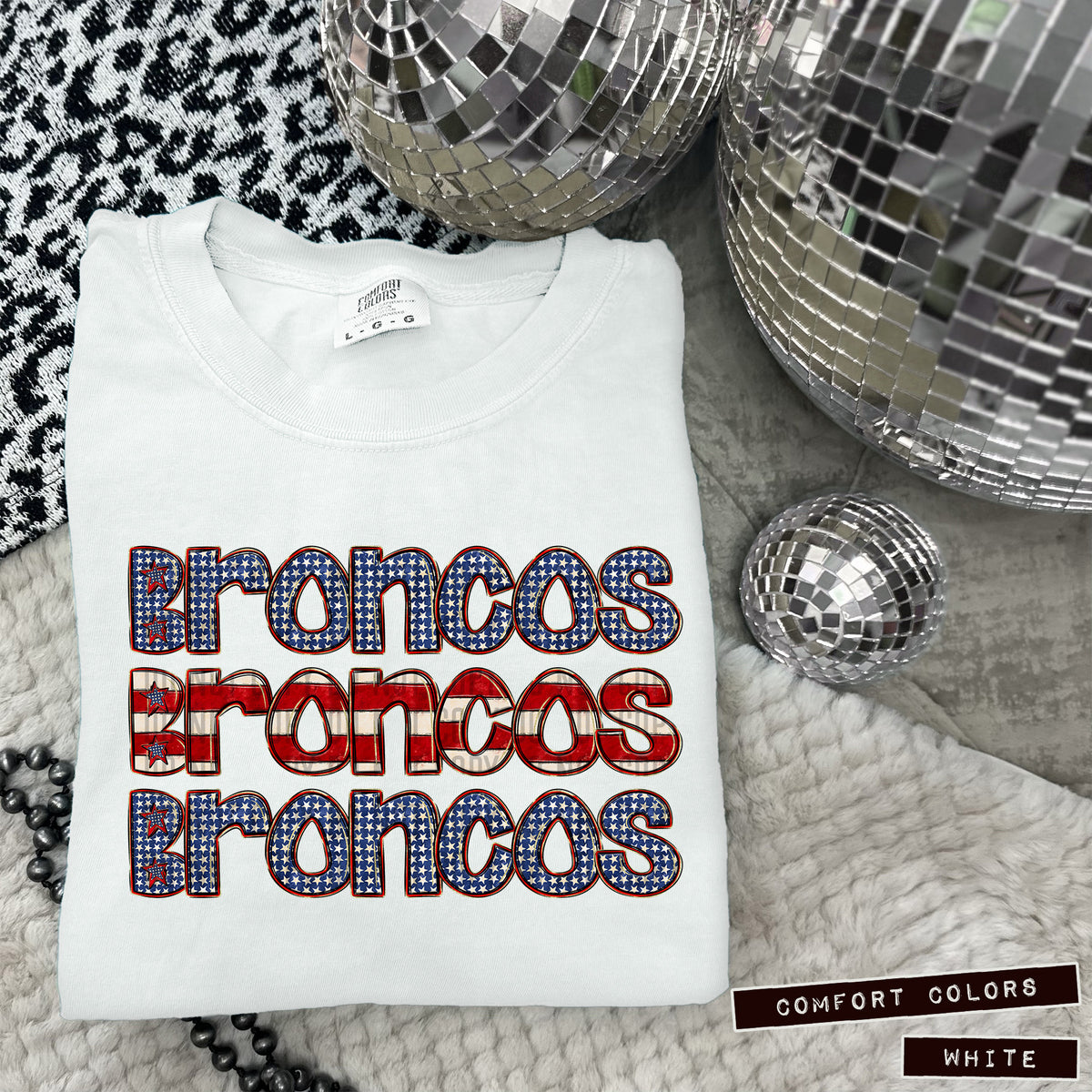 Broncos RWB stacked (Caplinger) DTF transfer