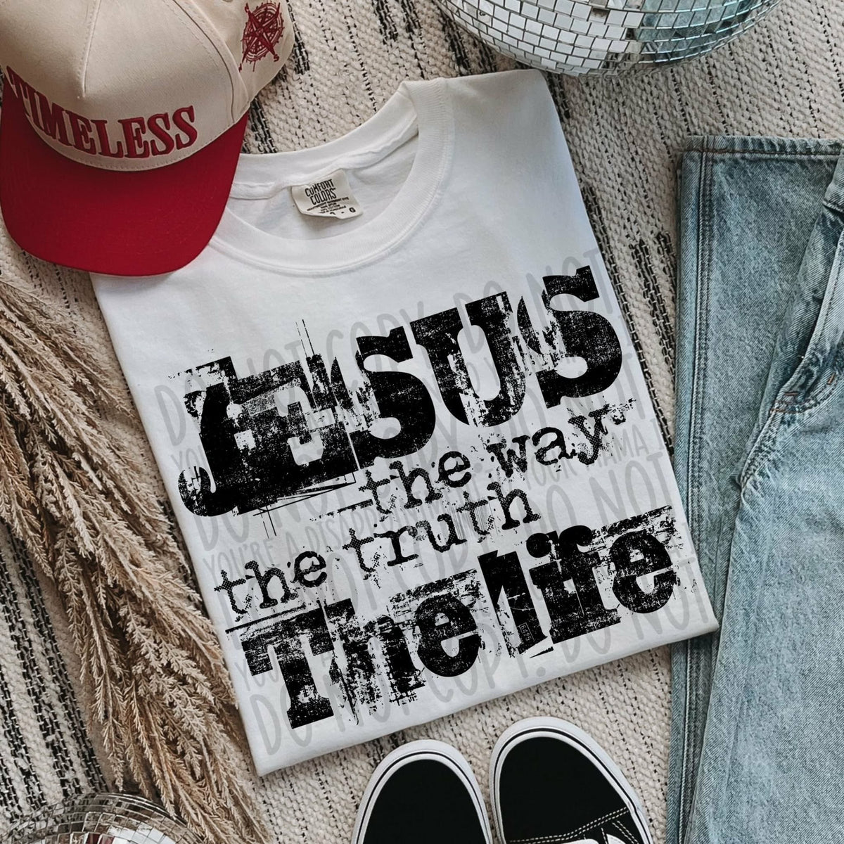 Jesus the way the truth BLACK (SWD) DTF transfer