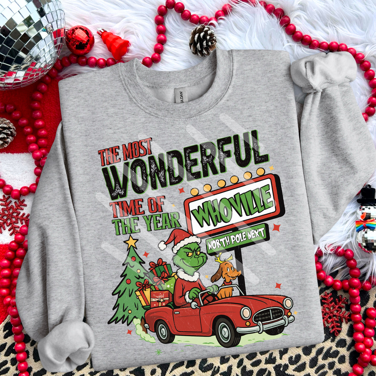 It’s the most wonderful time of the year green guy in car 114258 DTF transfer