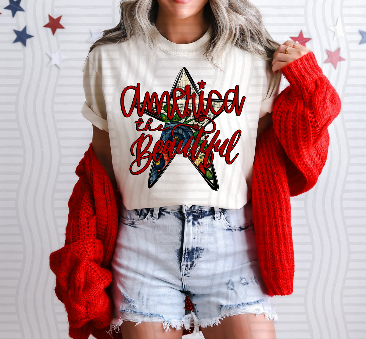 America the beautiful STAR (Caplinger) dtf transfer