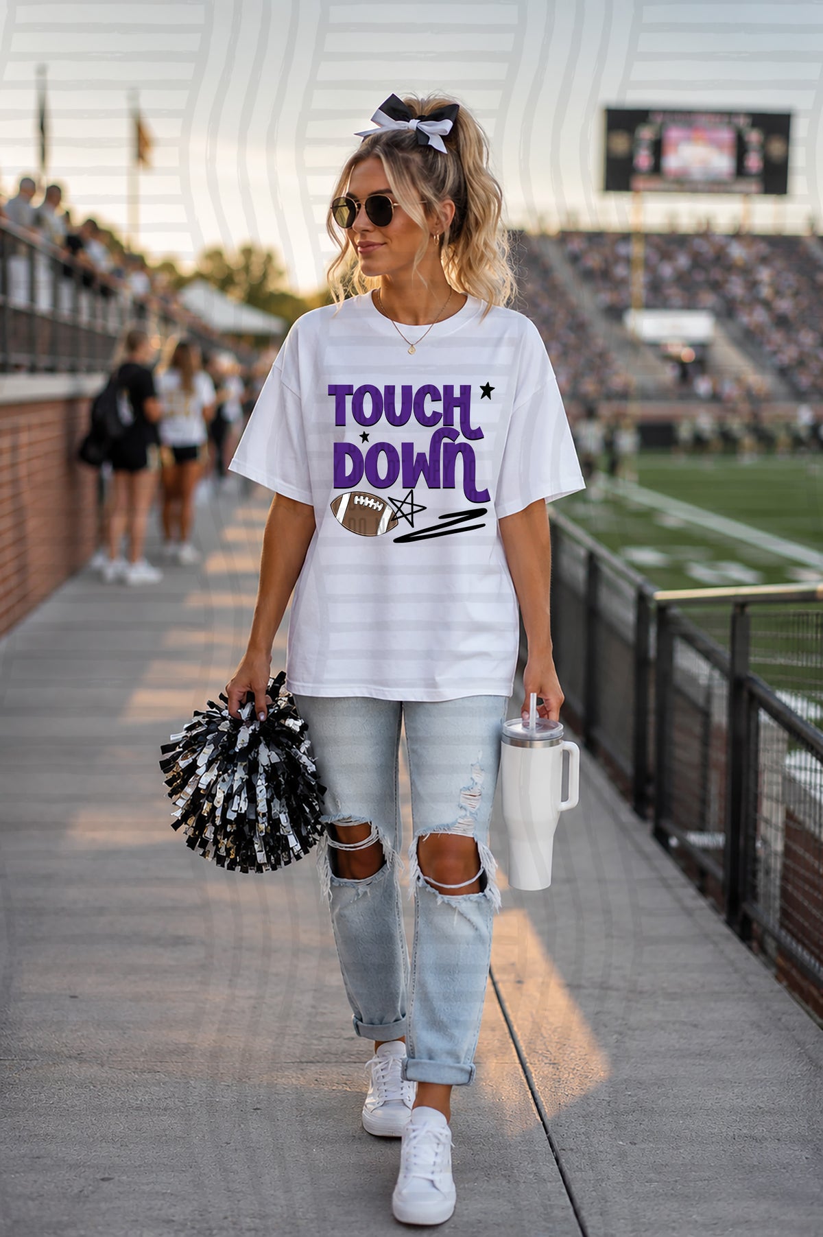 Touchdown purple with stars (caplinger) DTF Transfer