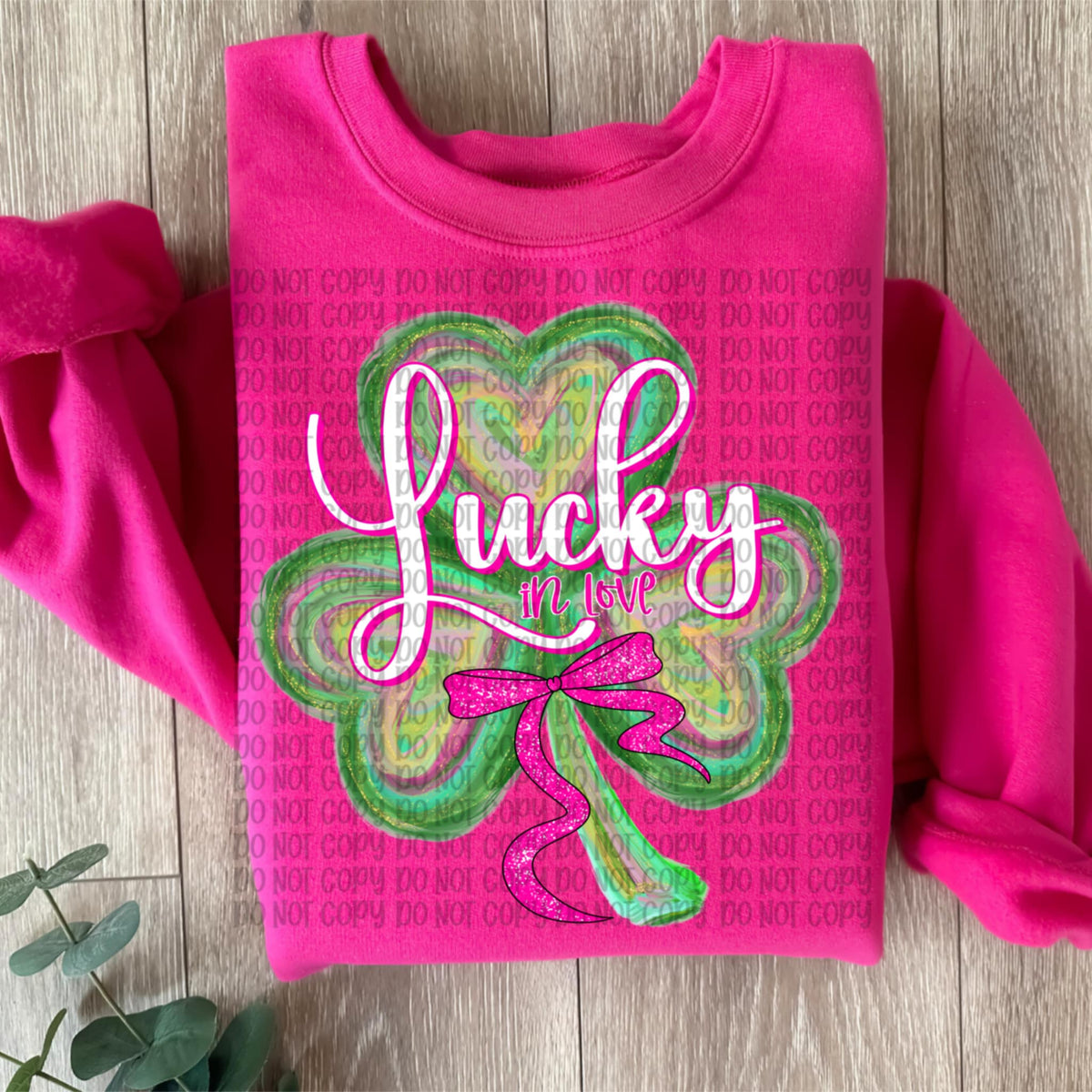 Lucky pink and green clover (VP) 91971 DTF transfer