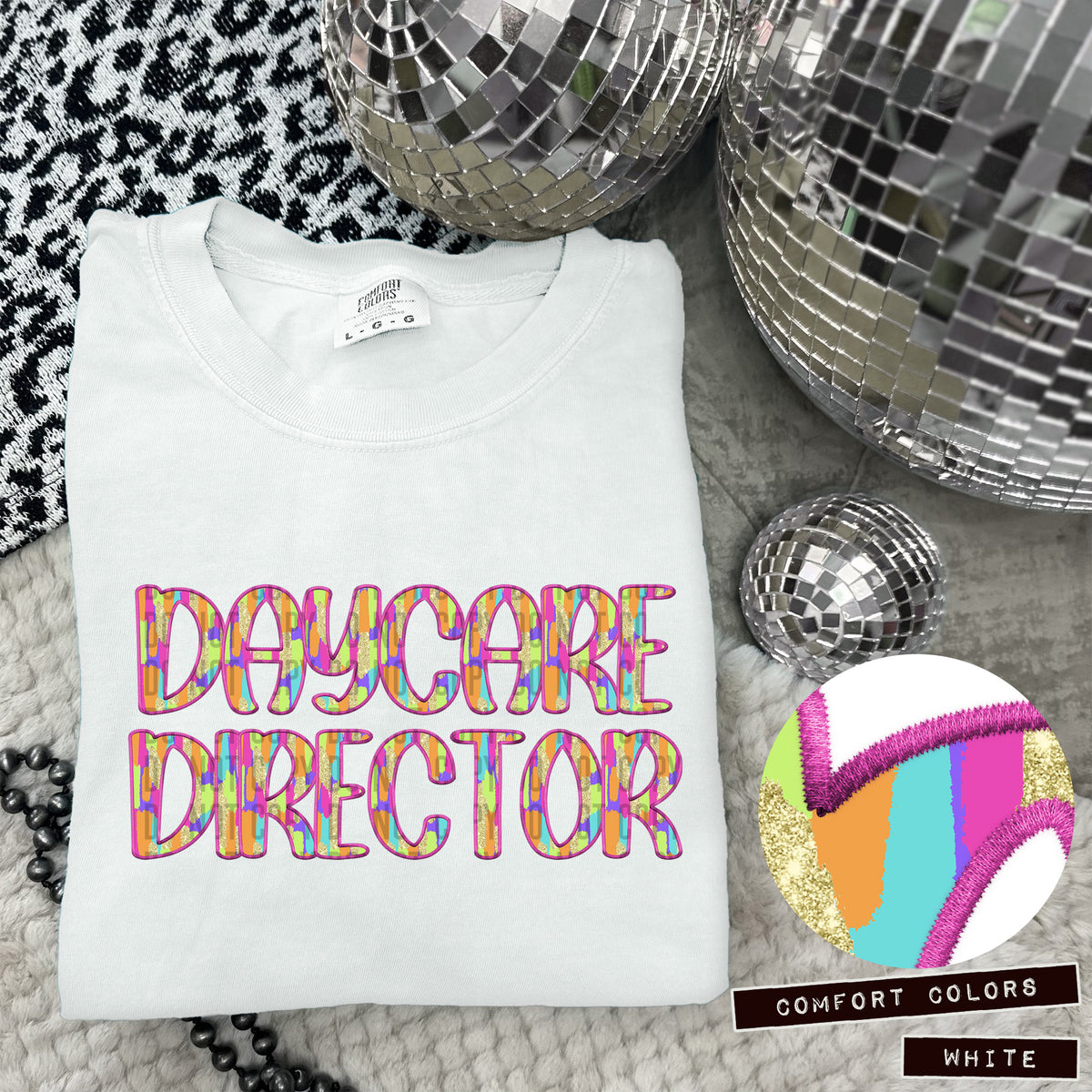 Daycare Director Juneberry Brushstrokes (Caplinger) DTF transfer