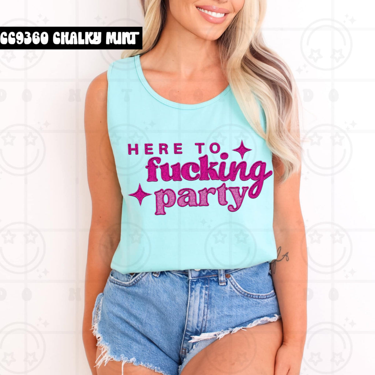 Here to fucking party (HW) 97029 DTF transfer