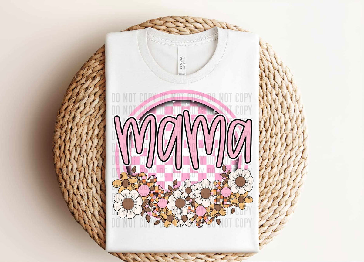 Mama pink circle fall flowers (Caplinger) 55728 DTF transfer