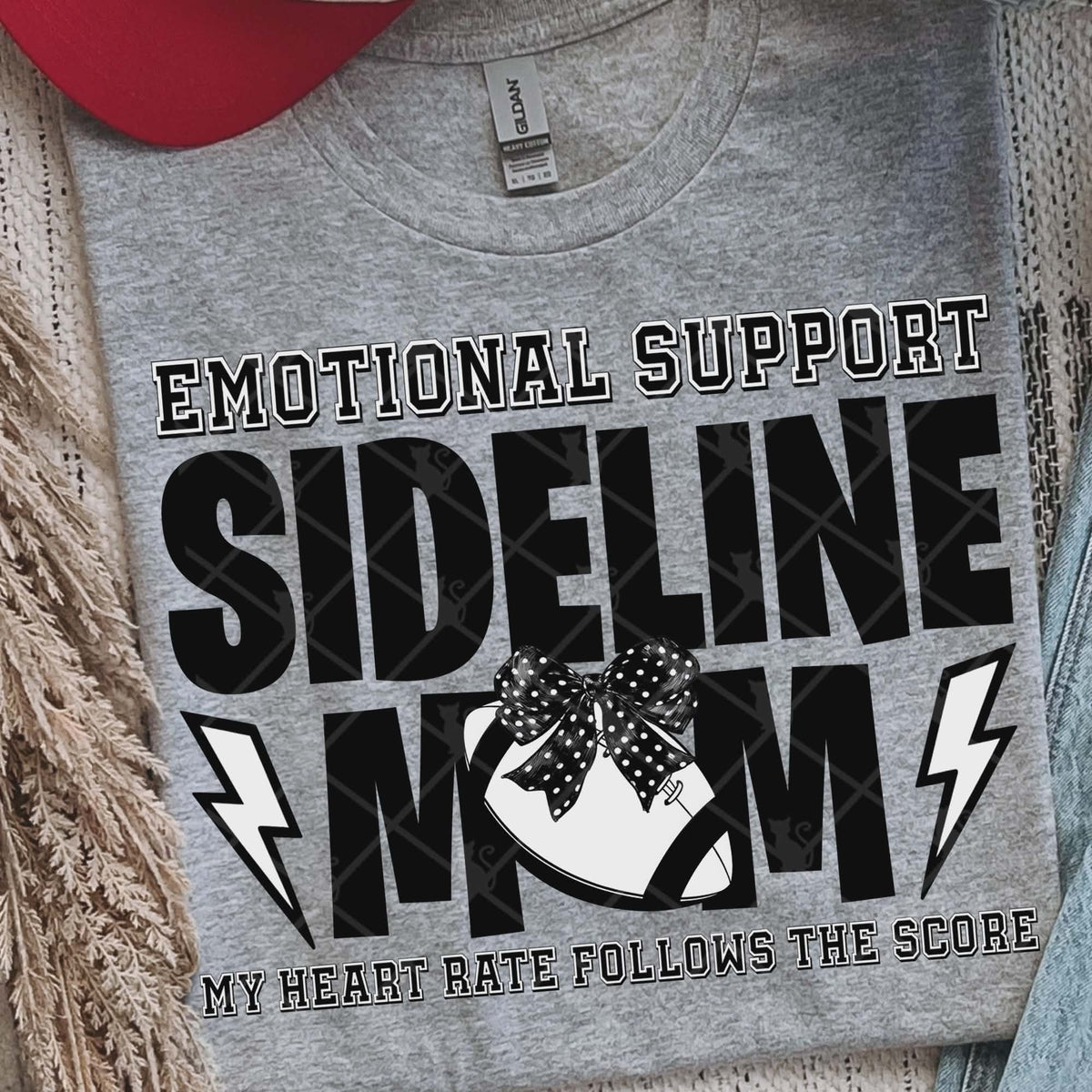 Sideline Mom Football with bow (Ttd) DTF Transfer