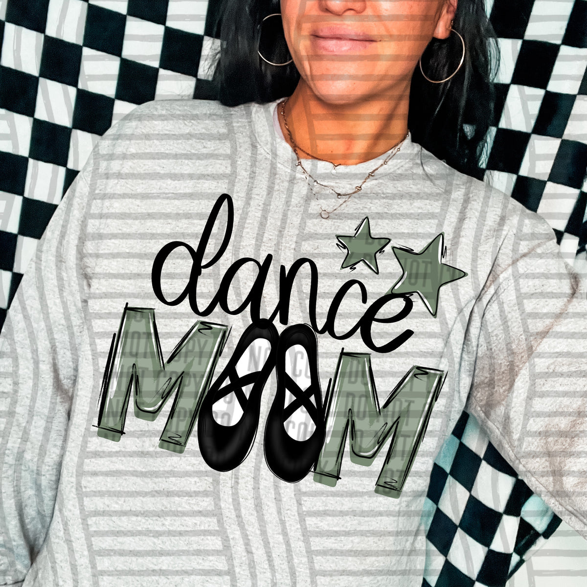 dance mom sage green stars (Caplinger) DTF transfer