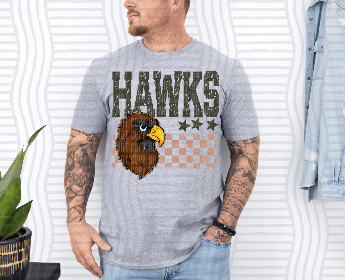 Hawks Tan Checker (Caplinger) DTF Transfers