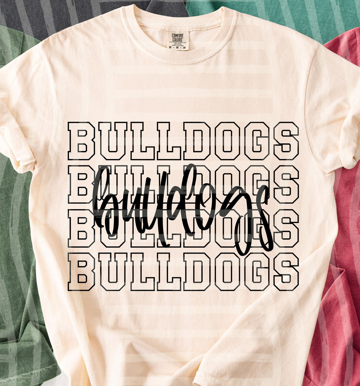 bulldogs simple stacked outlines (Caplinger) DTF Transfer