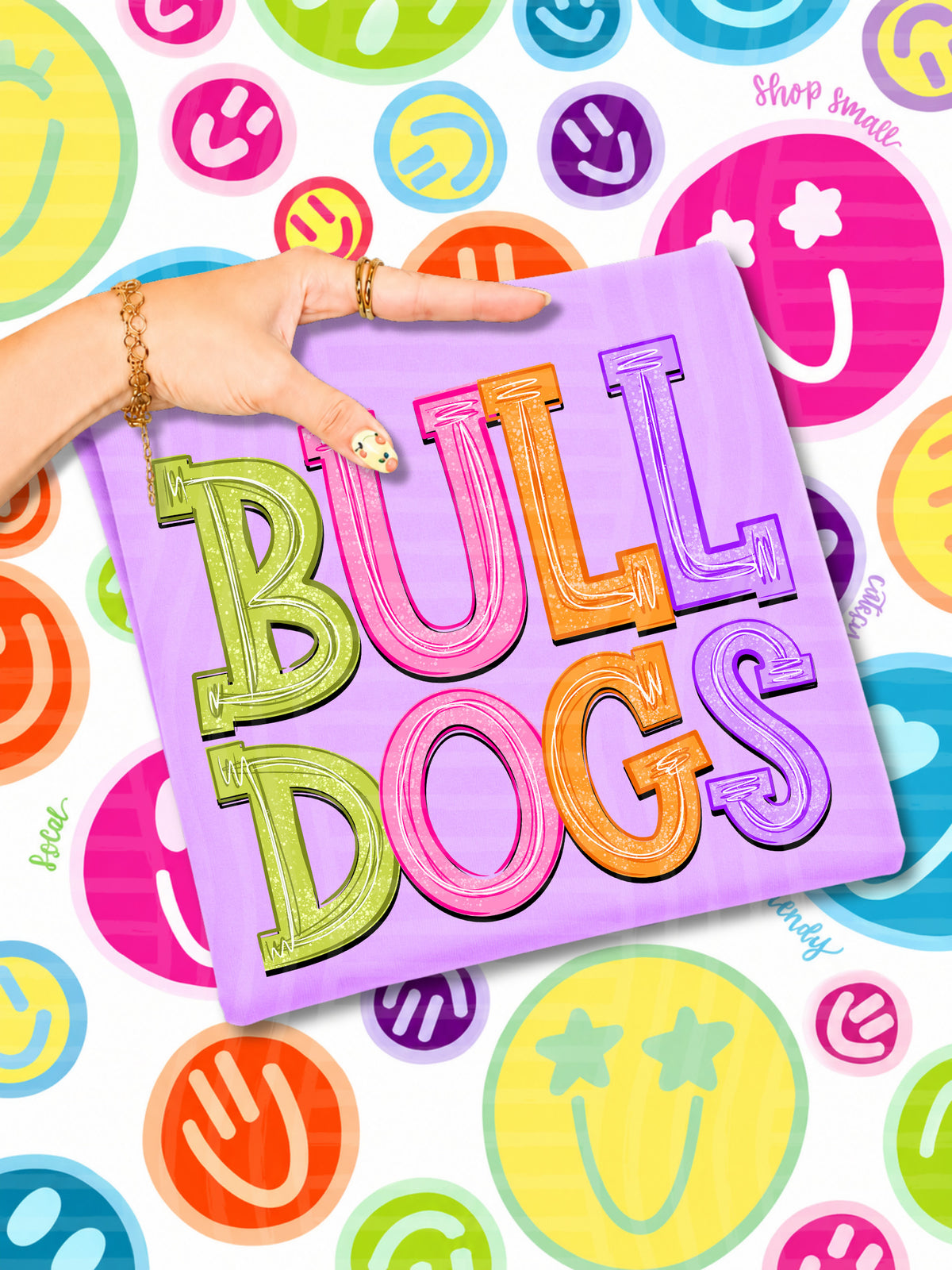 bull dogs simply colorful stacked (Caplinger) DTF Transfer