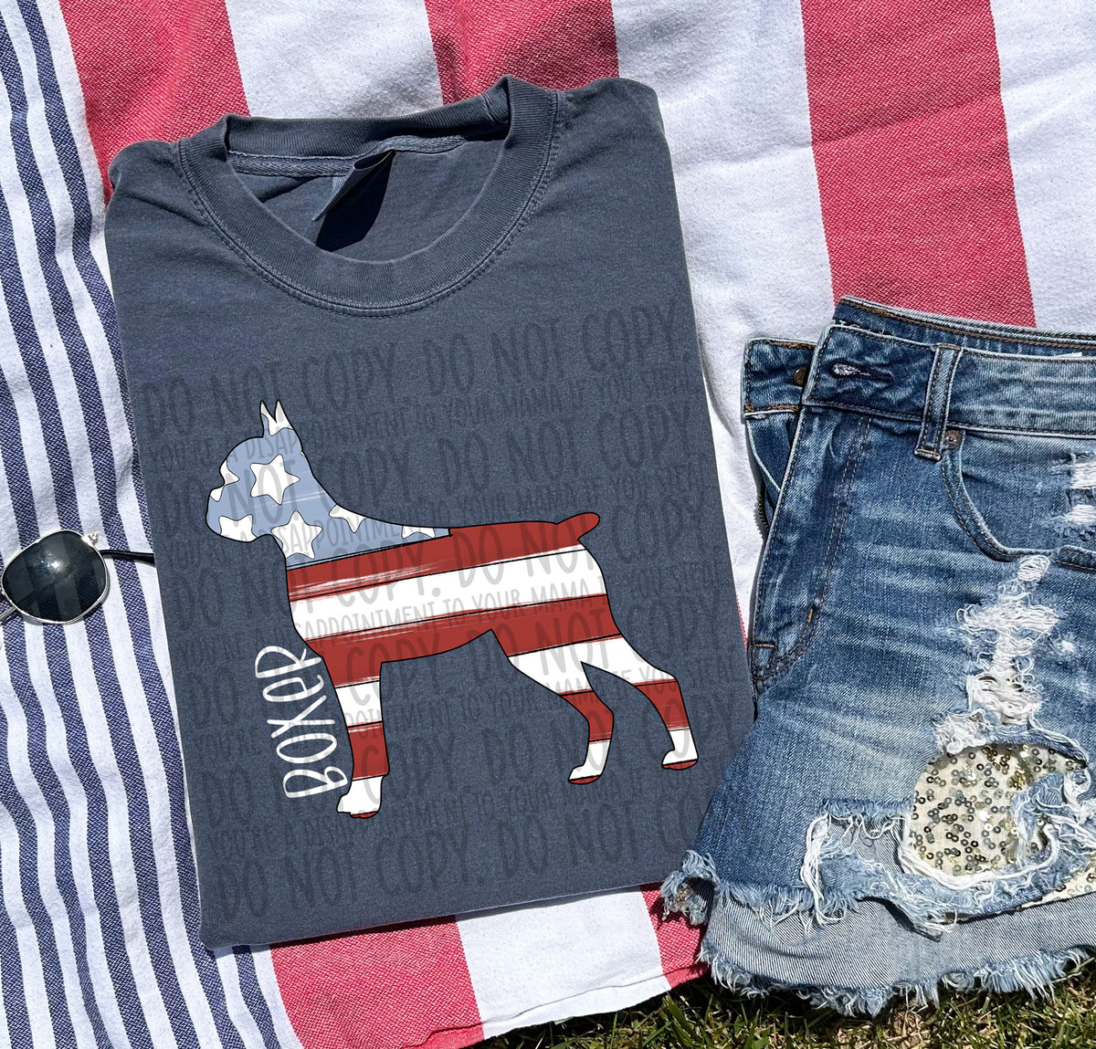 BOXER DOCKED EARS white (SWD) DTF transfer