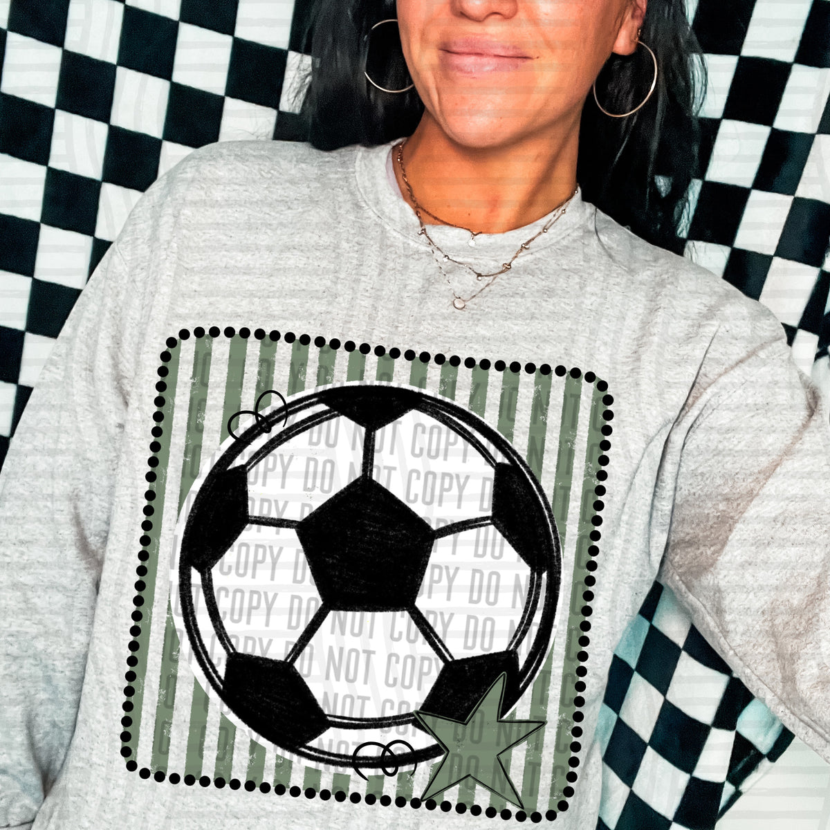Soccer sage striped frame (Caplinger) DTF transfer