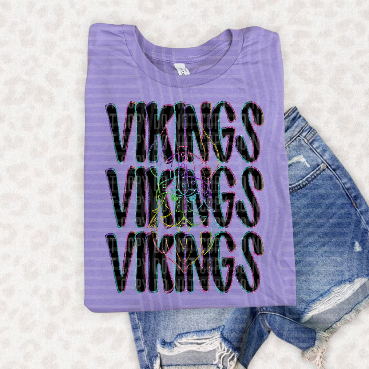 Vikings Word Stacked 108503 DTF Transfer