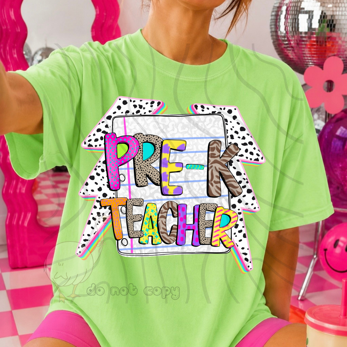 Pre-K teacher dalmatian lightning bolts (DKD) DTF transfer
