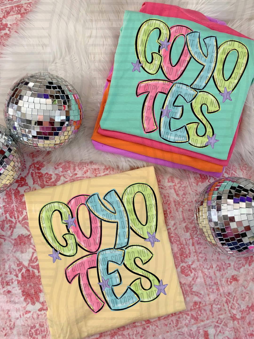 Coyotes Glittery & Preppy Mascots (Caplinger) DTF transfer