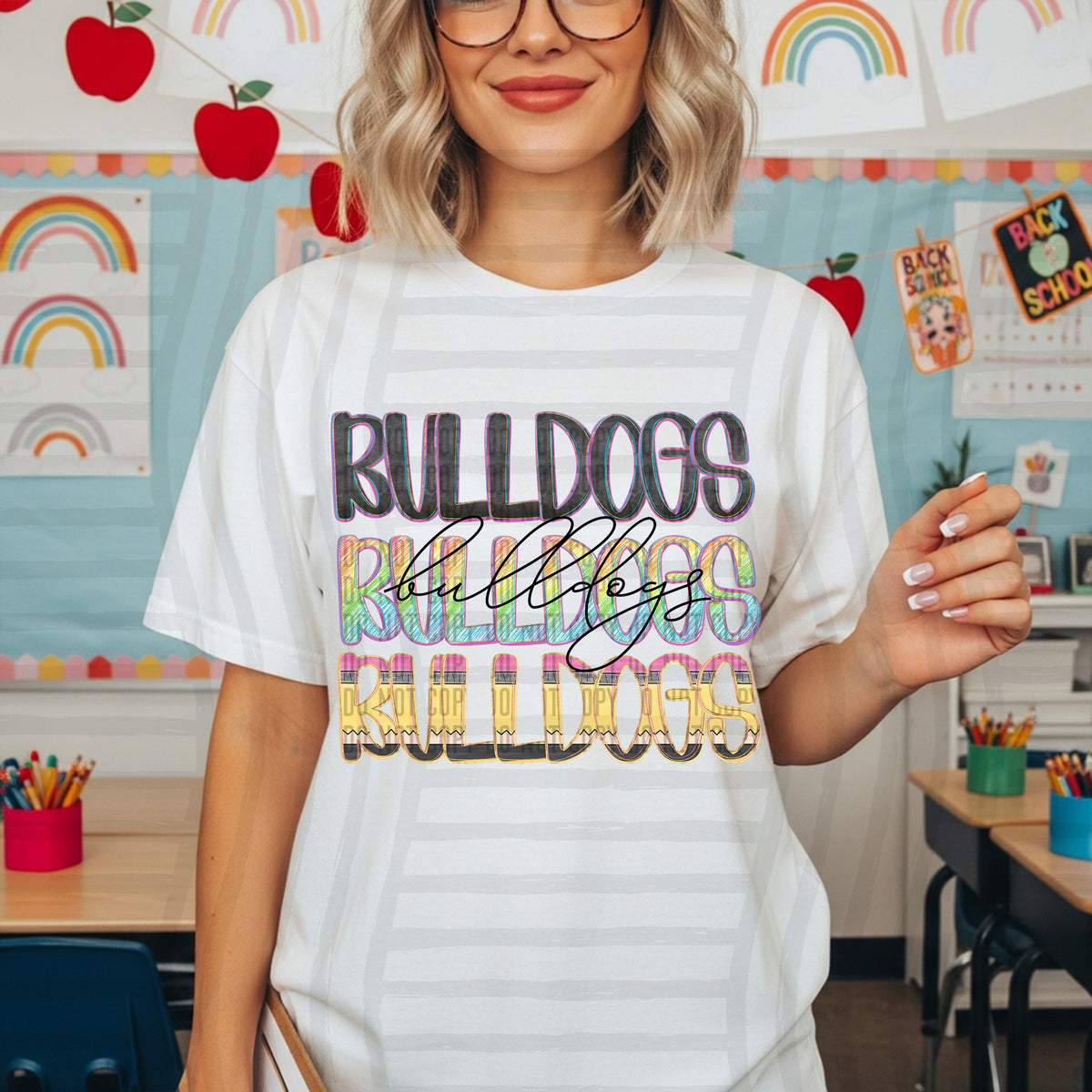 bulldogs crayon cutie stacked (Caplinger) DTF Transfer