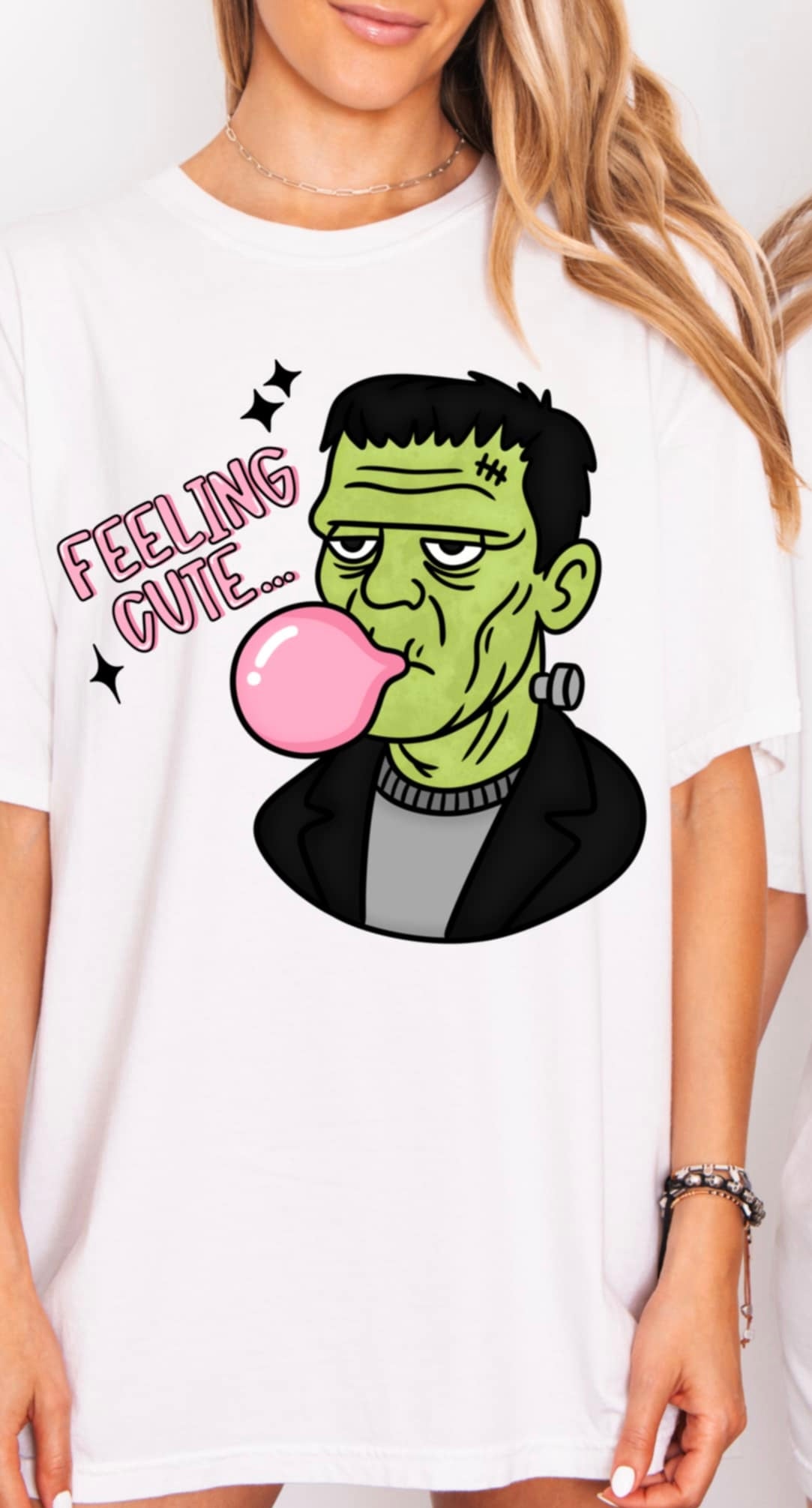Frankenstein Bubble Gum FEELING CUTE CMD Collage DTF transfer