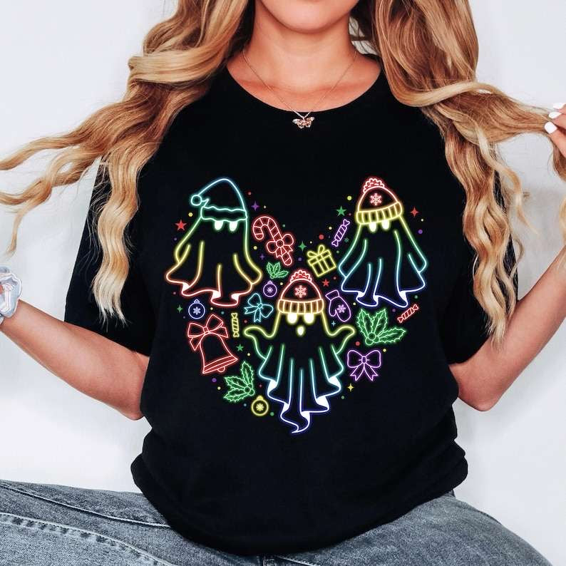 Christmas ghost heart 62261 DTF transfer