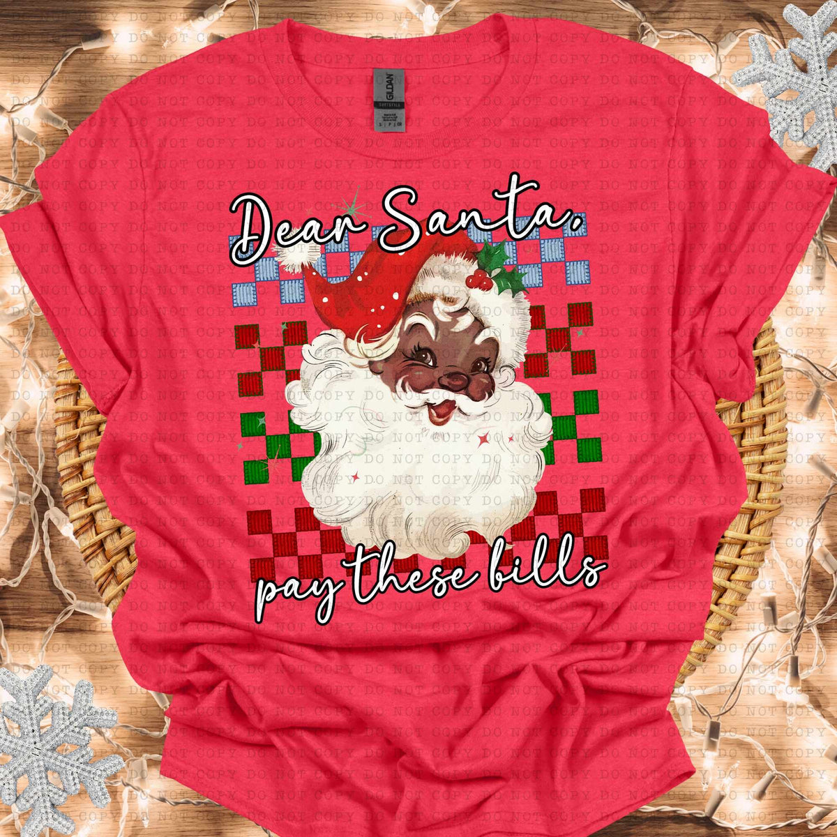 Dear Santa pay these bills dark Santa (ECHT) 64537 DTF transfer