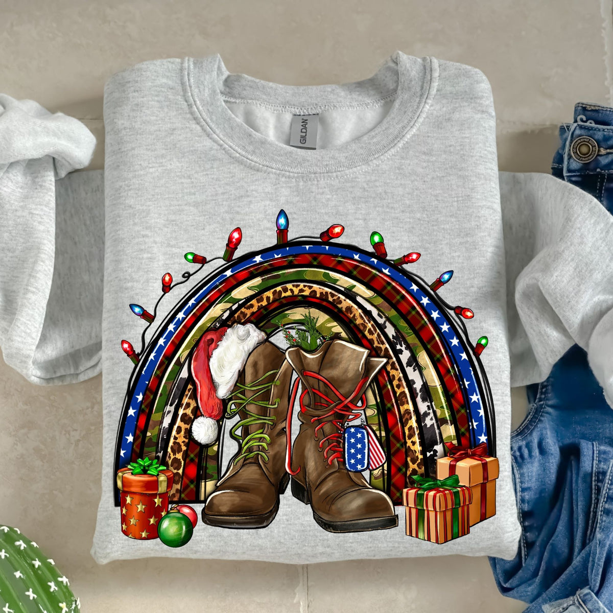 Army Christmas Rainbow-38536-DTF transfer