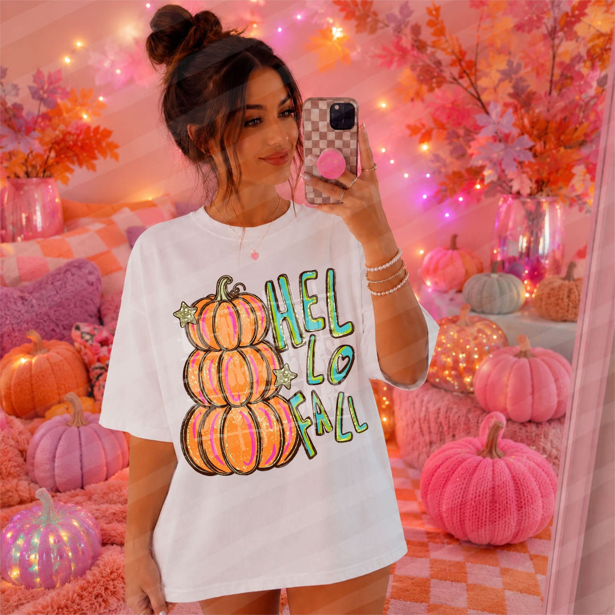 Hello fall stacked pumpkins (C’s) DTF Transfer