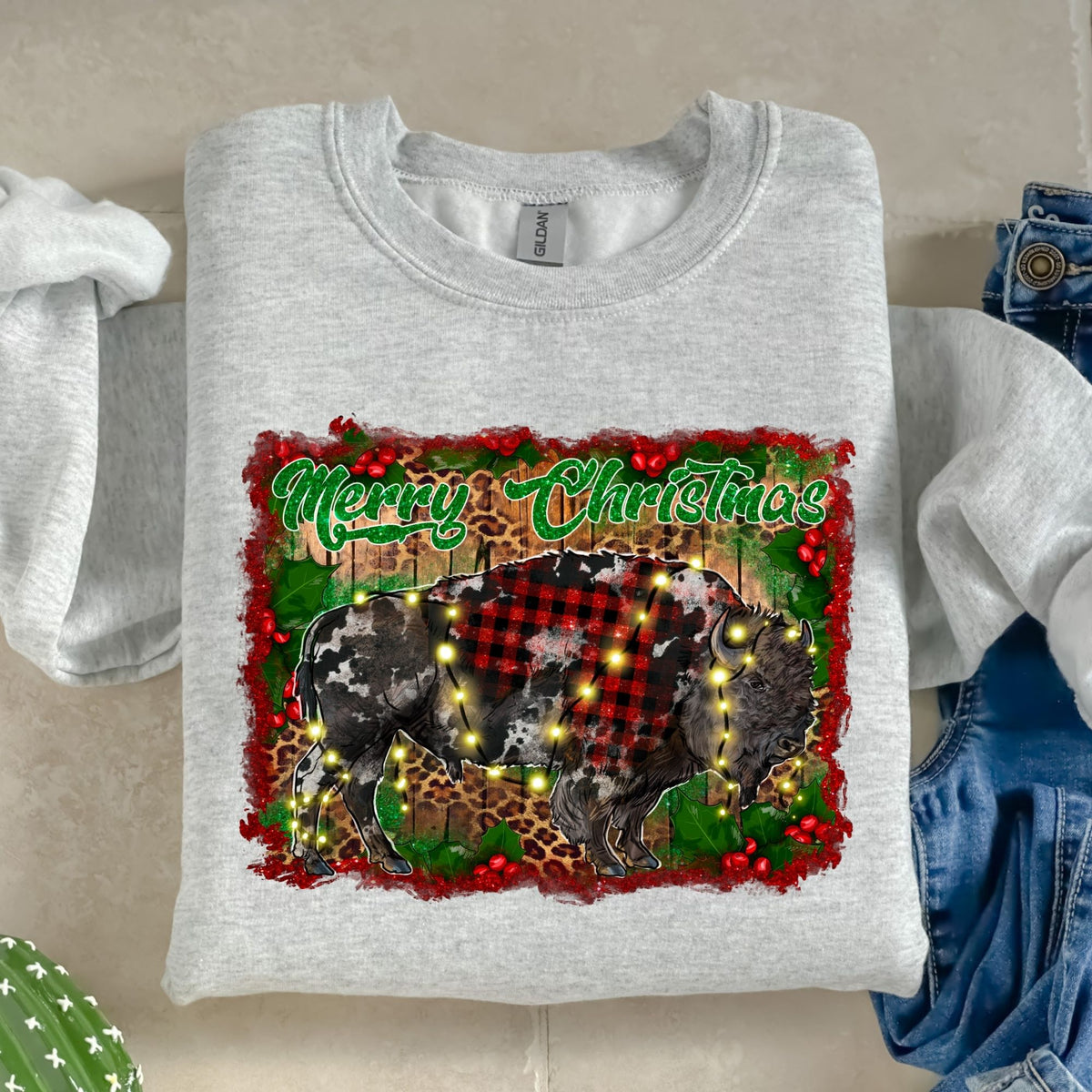 Bison Merry Christmas-38534-DTF transfer
