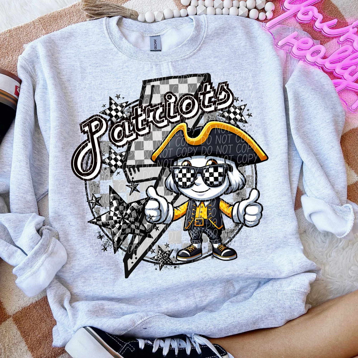 Patriots yellow shirt lightning bolt (CITY) 52450 DTF transfer