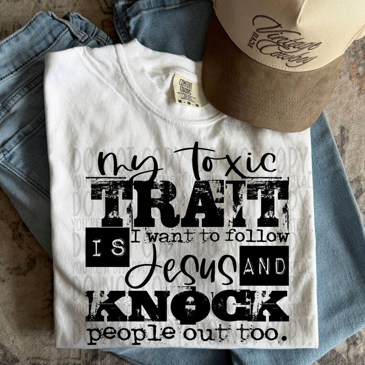 I just want to follow Jesus and knock people out (black) (SWD) DTF Transfer