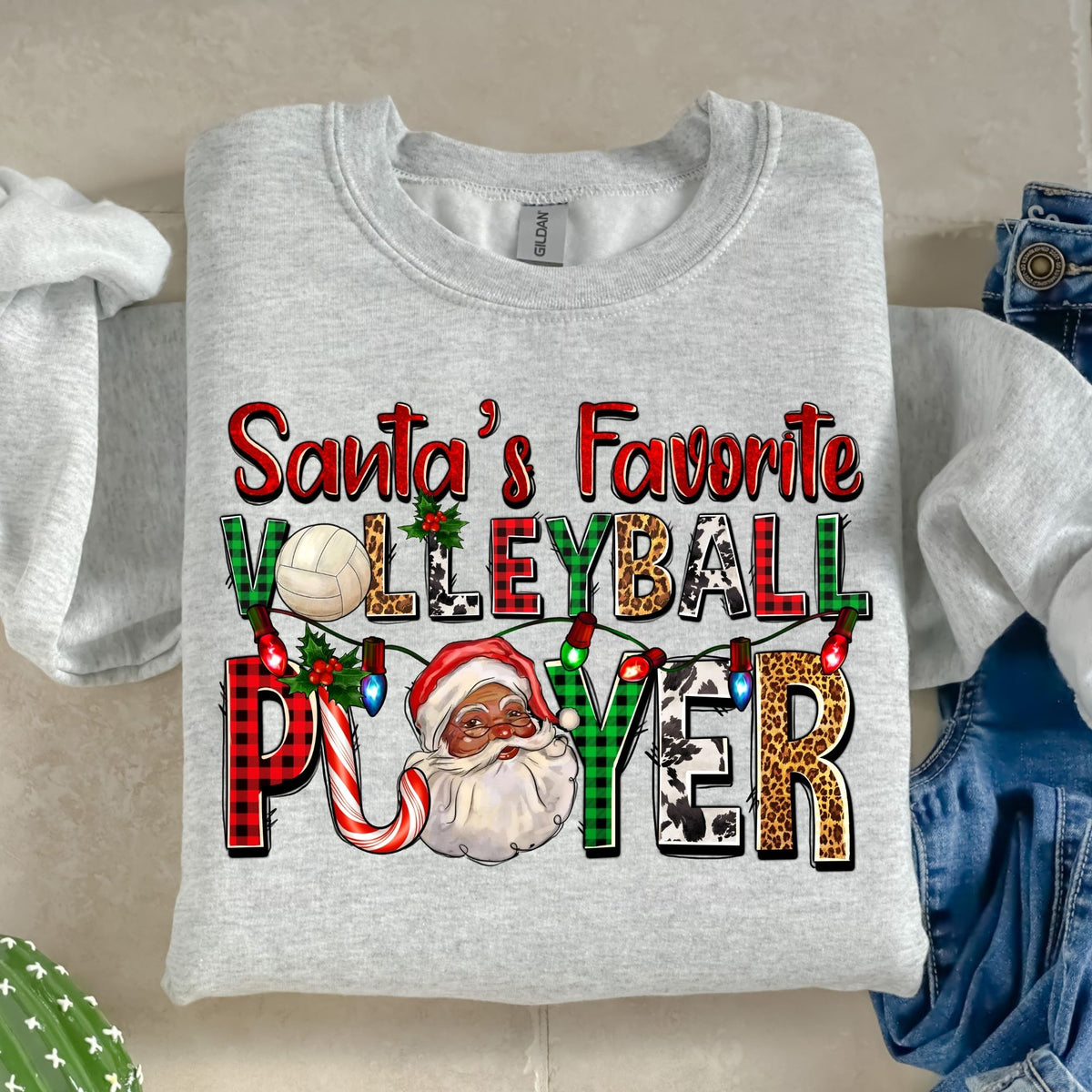 Santa's Favorite Volleyball Player-38531-DTF transfer