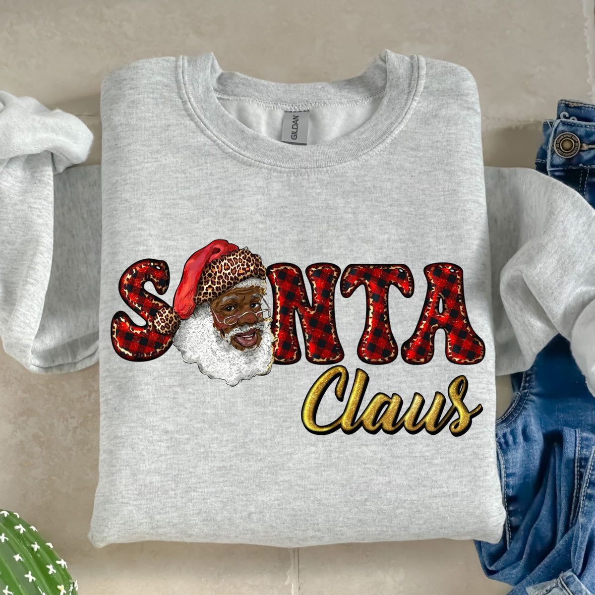 African American Santa Claus-38530-DTF transfer