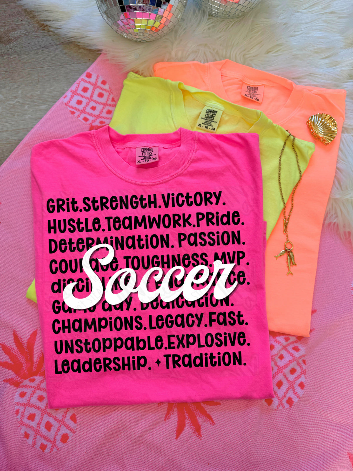 Soccer grit strength victory (Ink) DTF Transfer