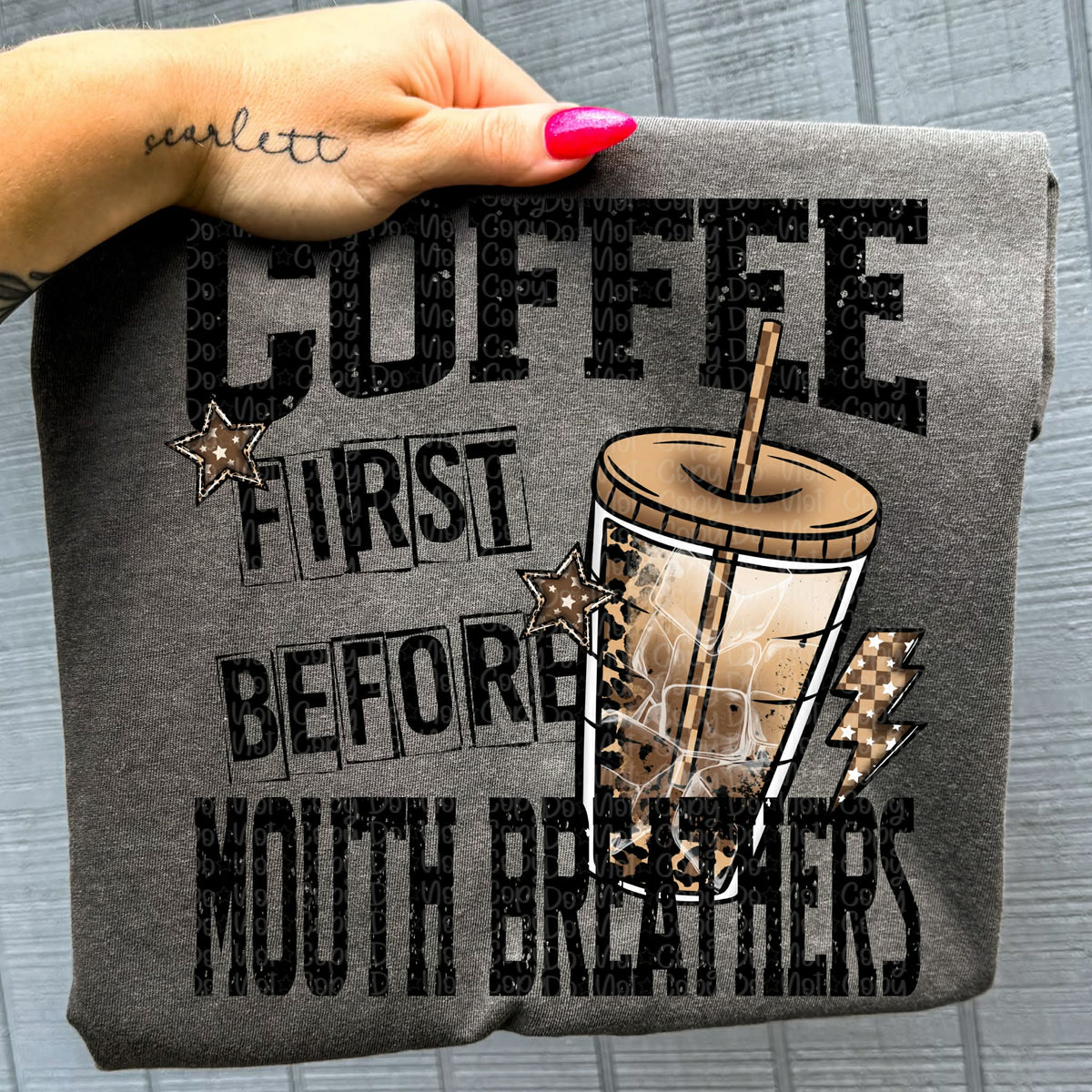 Coffee first before mouth breathers (virgo) DTF Transfer