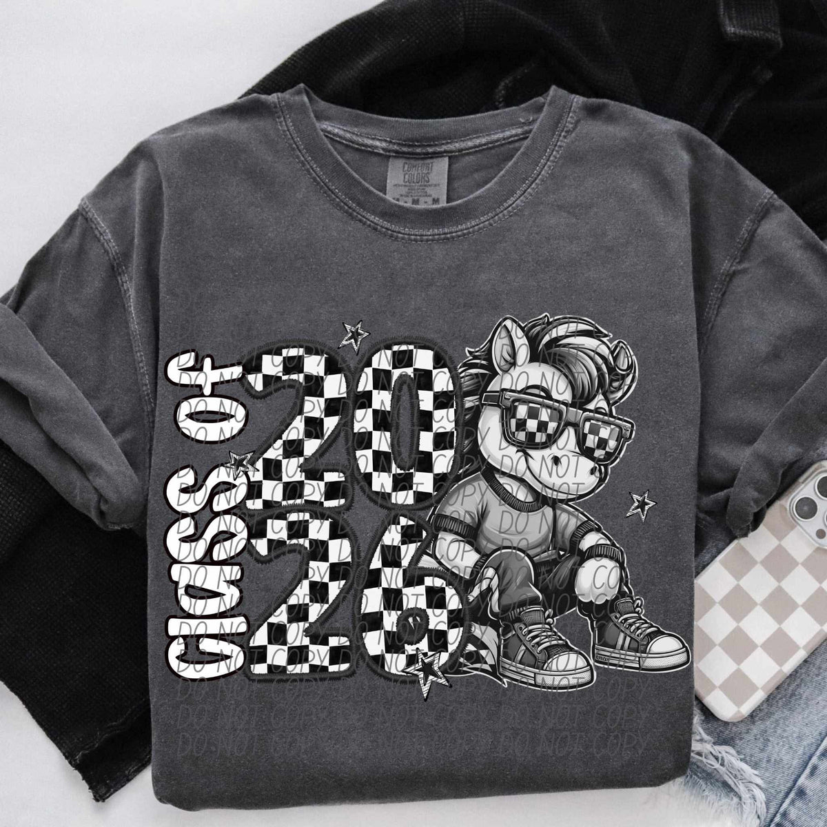 Class of 2026 checkered Stallions city DTF transfer