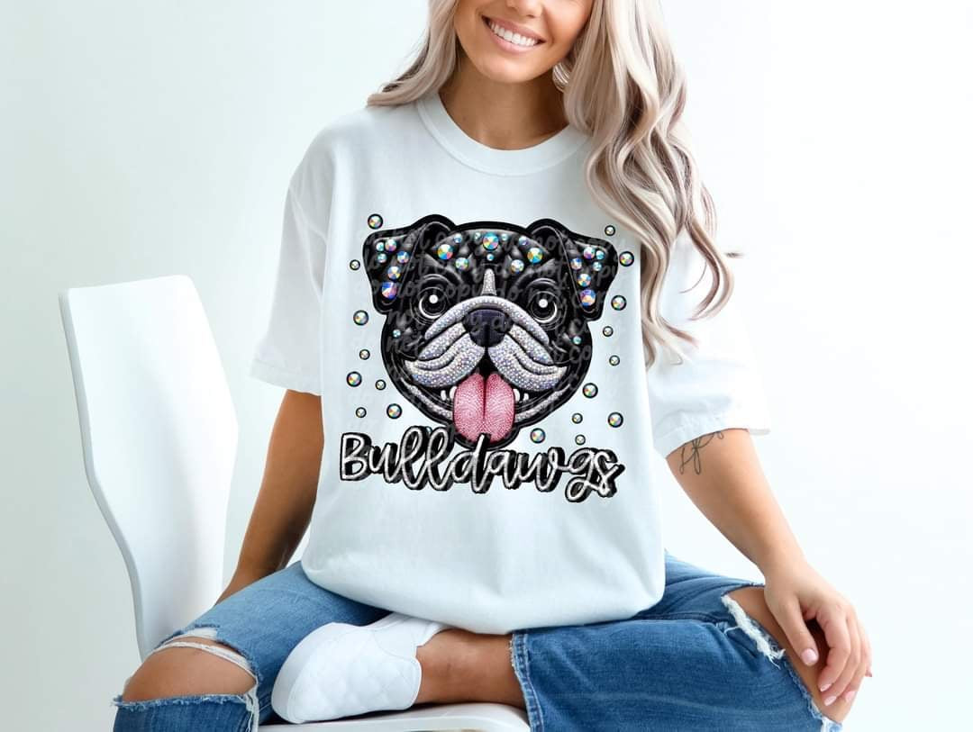 Bulldawgs bedazzled mascot 53592 DTF transfer
