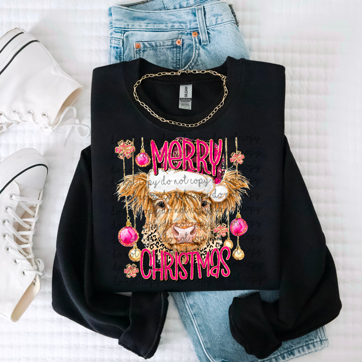 Mooey Christmas cow with ornaments 117506 DTF Transfer