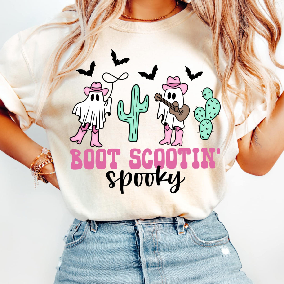 Boot Scootin Spooky cowboy ghosts CMD DTF transfer