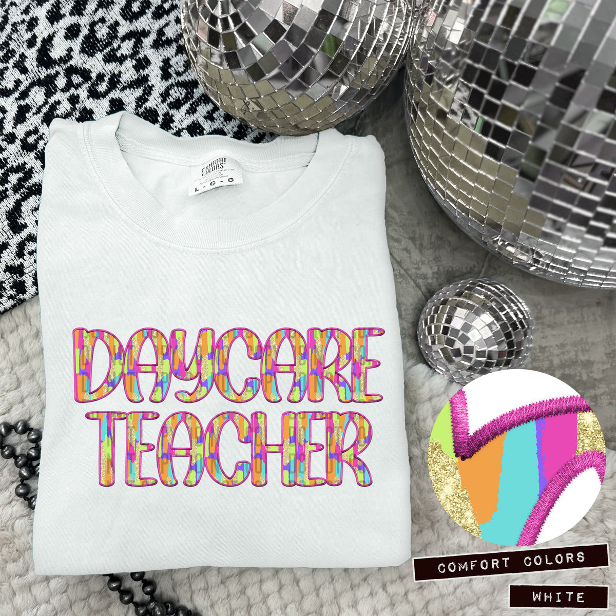 Daycare Teacher Juneberry Brushstrokes (Caplinger) DTF transfer