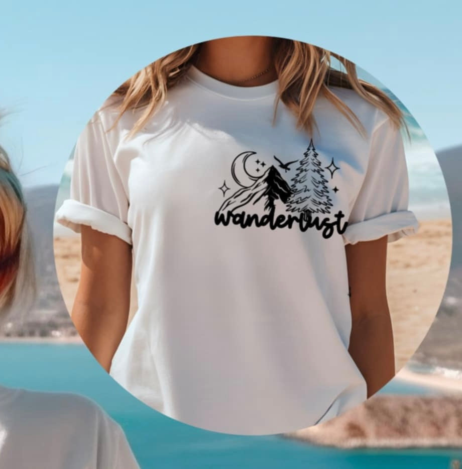 Wanderlust black pocket (CSC) 93149 DTF transfer