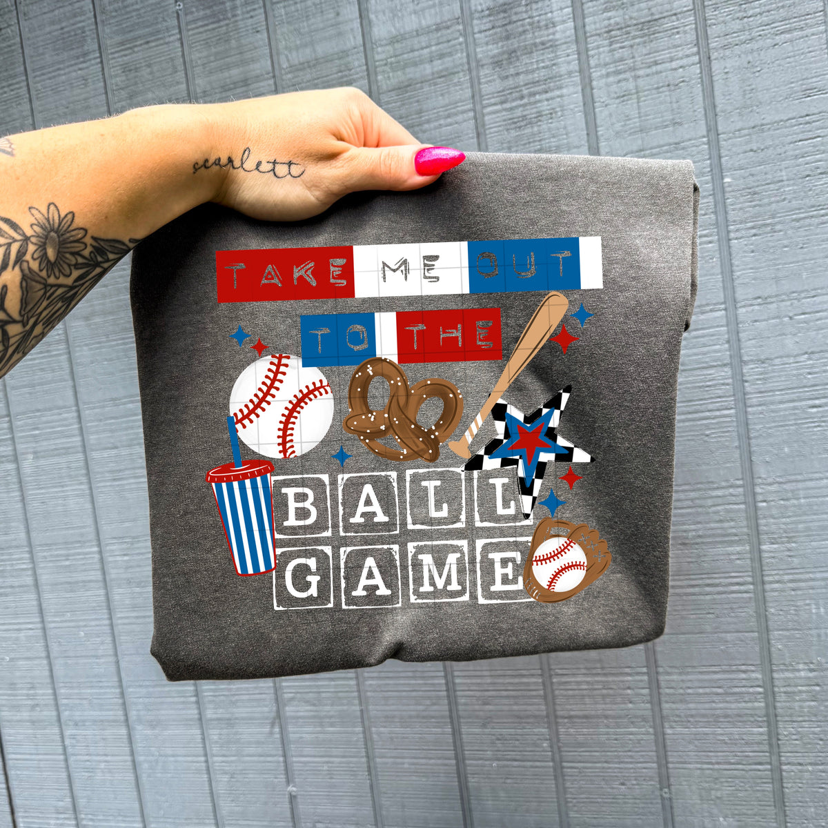Take me out to the ballgame (white) (CSC) DTF Transfer