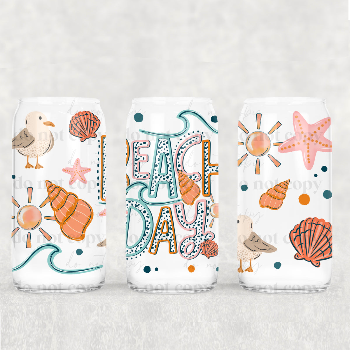 Beach Day Navy polkadots (CSC) UV DTF WRAP
