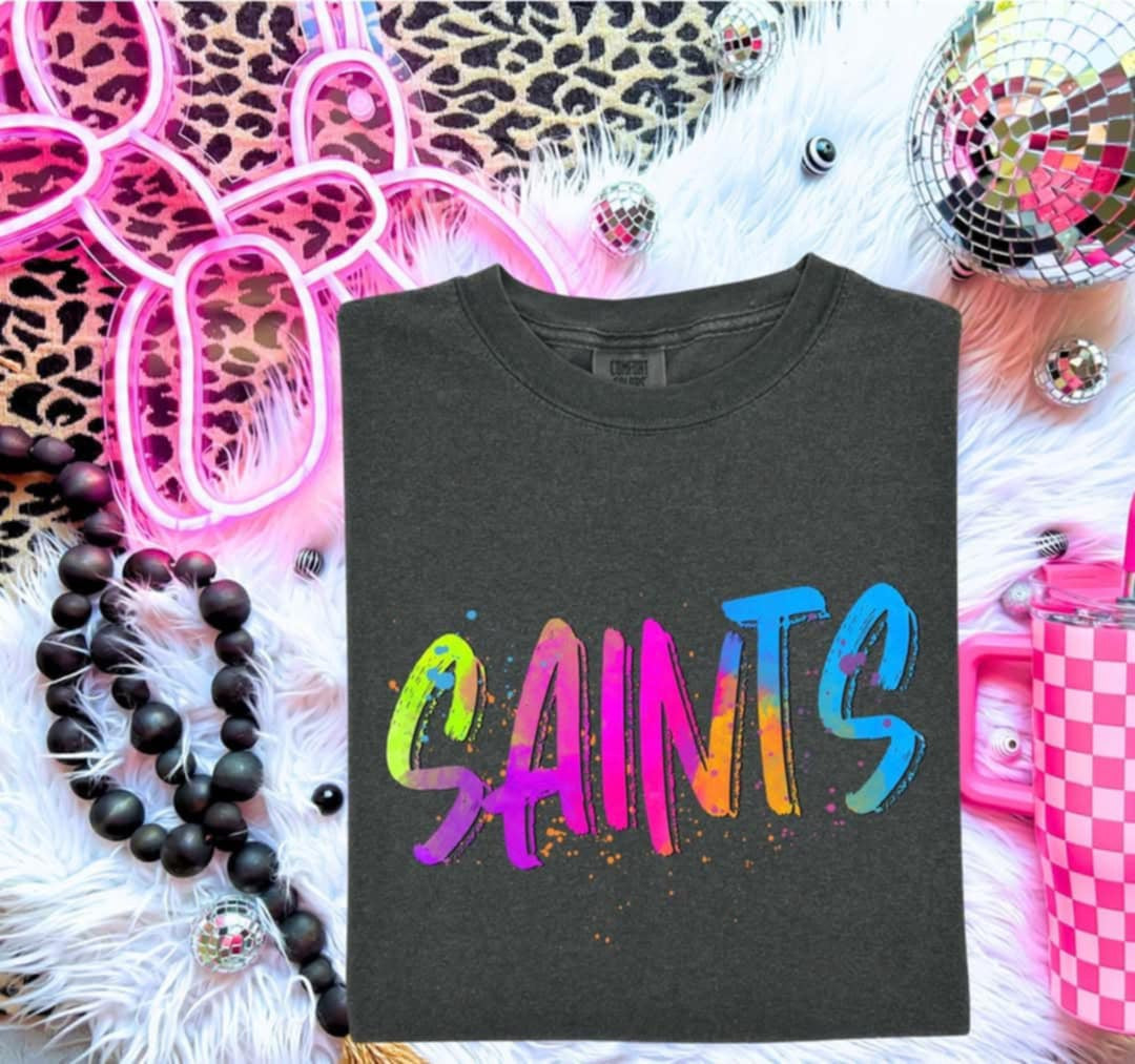 Saints Neon Splatter (S&G) 100047 DTF transfer